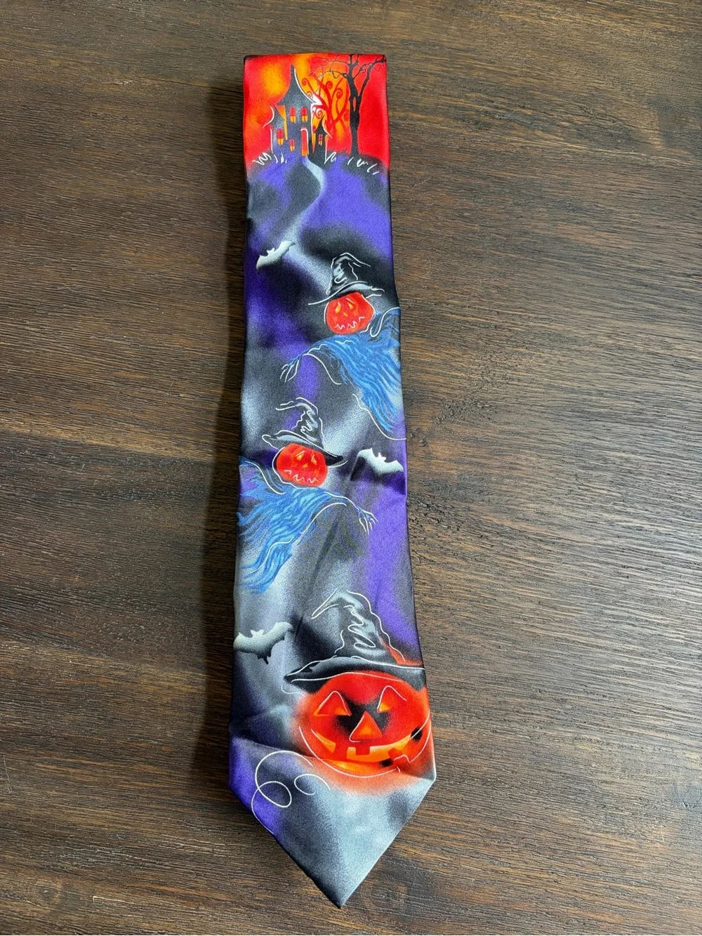 Jerry Garcia Lust Collection Necktie Pumpkin Halloween Spooky Witch Bats